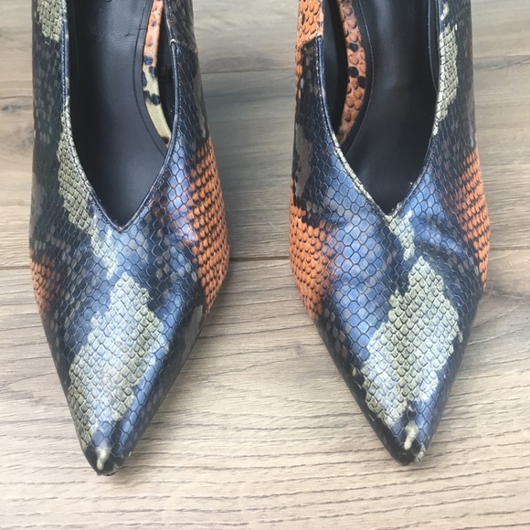 Mango Snakeskin print heels NEW 8 - Picture 4 of 8